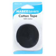 Woven Cotton Tape 20mm x 5m, Black